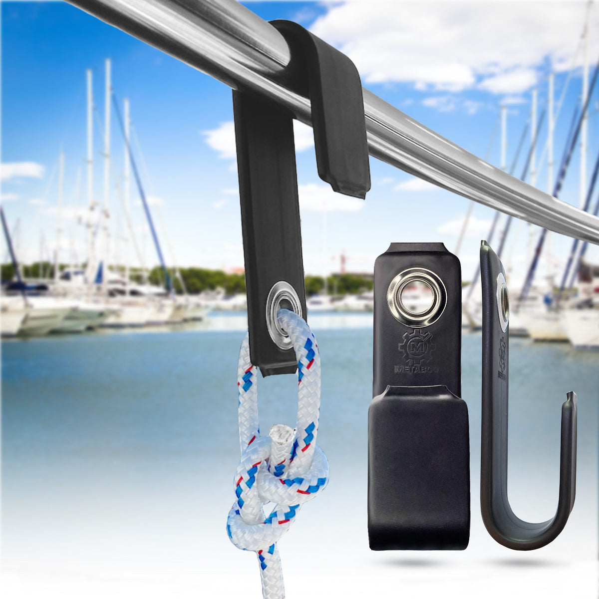 Boat Repair Rails Aluminum Fender Hook for Boats, Fits 1 Inch Boat Rails - 4 Pack – Metabco
